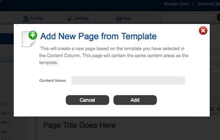 Create new pages from CMS templates