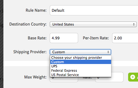 Custom shipping and taxes
