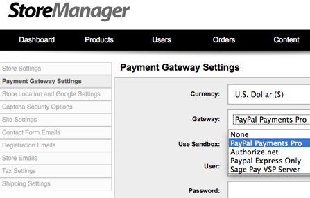 Supported payment gateways